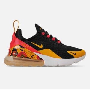 Nike Air Max 270 Floral Sneakers - Black/Yellow/Red - size 6